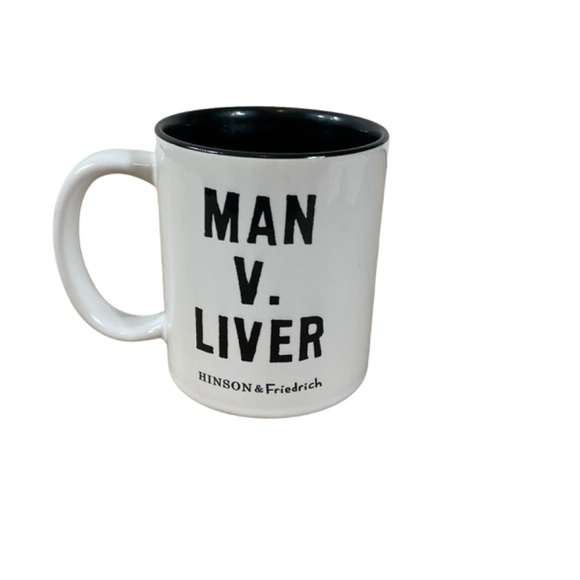 Man v. Liver Mug by Hinson & Friedrich -Humorous Ceramic Coffee Cup 12 ounce - Picture 2 of 8